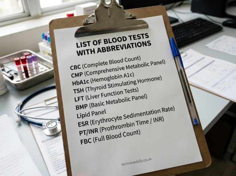 List of Blood Tests With Abbreviations: Names, Full Forms, and Uses